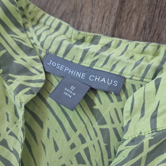 💙 Josephine Chaus 100% Silk Tropical Lightweight Top Size 12 - Picture 5 of 9